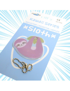 Kawaii Series: Sloth Safety Reflector / Key Chain - Purple