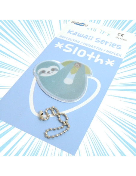 Kawaii Series: Sloth Safety Reflector / Key Chain - Green